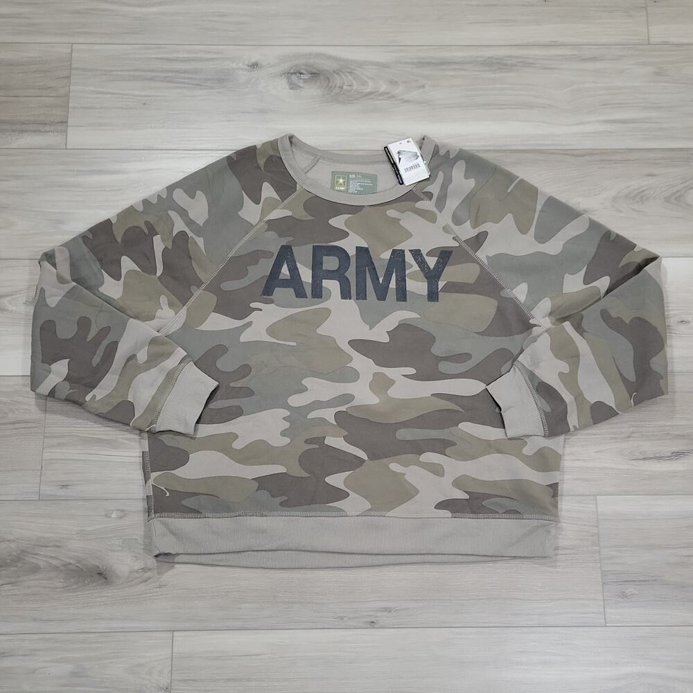 U.S. Army Sweatshirt Women's 2XL Green Camo Long Sleeve New